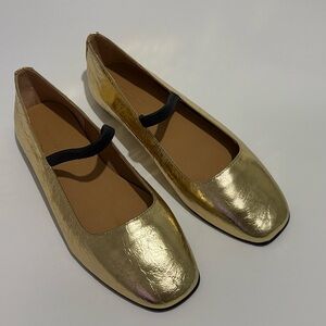 Madewell Gold Metallic The Greta Ballet Flat